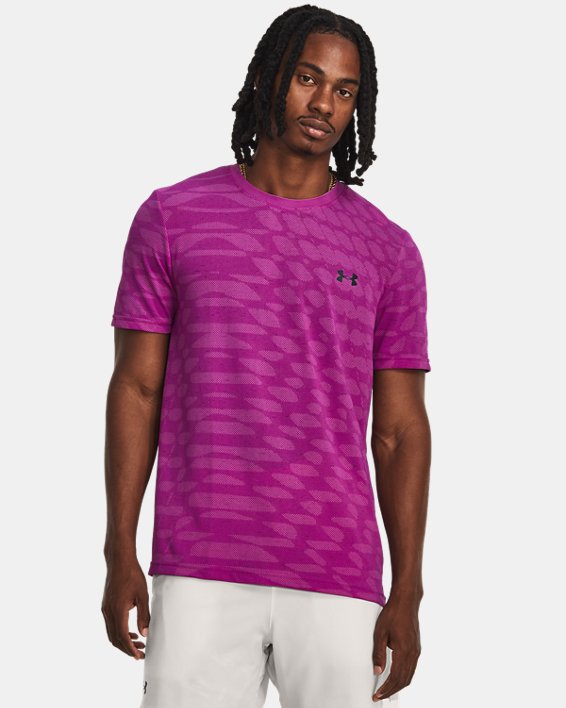 Camiseta de manga corta UA Seamless Ripple para hombre, Purple, pdpMainDesktop image number 0